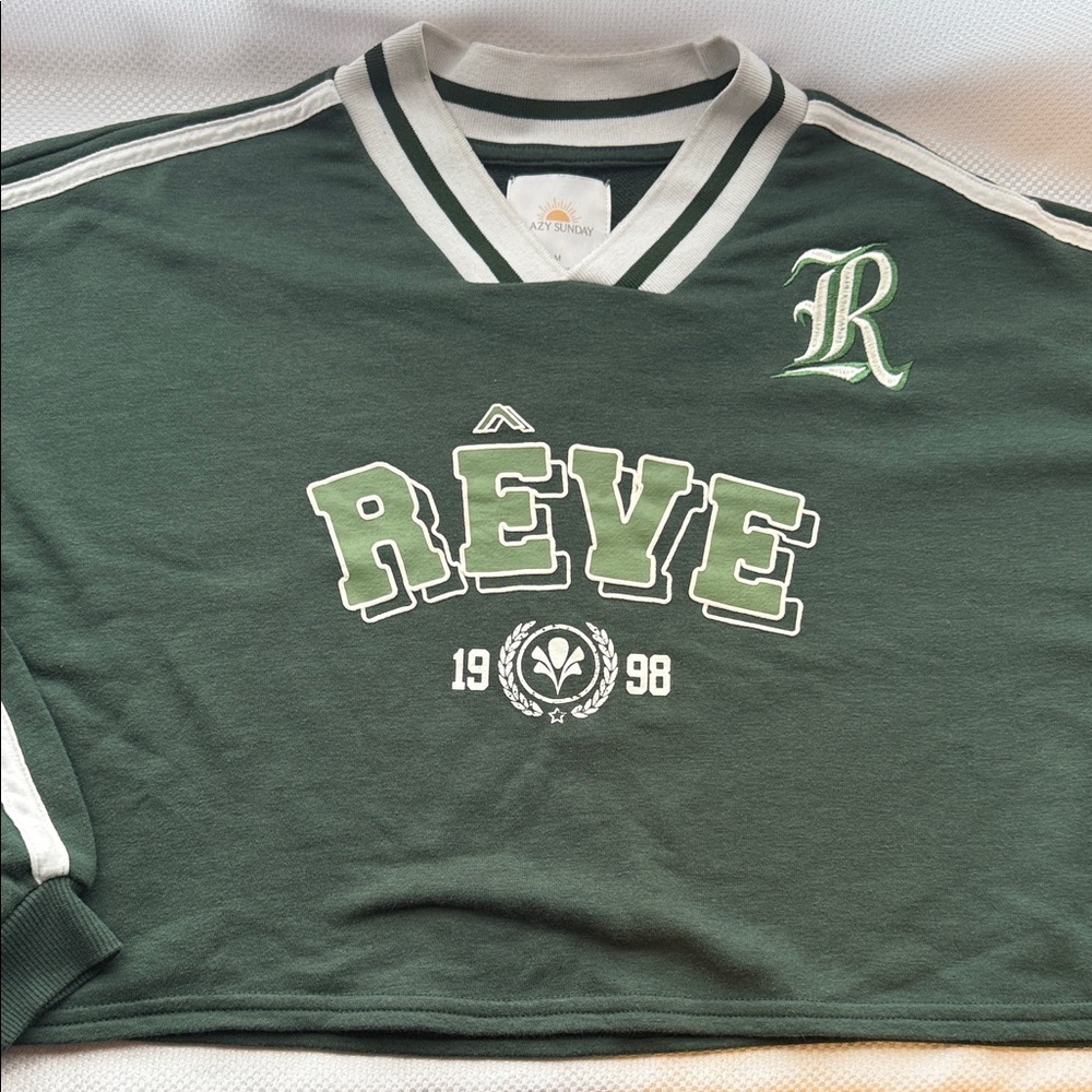 Sunday Forest Green Juniors Cropped Sweatshirt